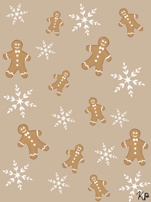 Gingerbread pattern notebook cover